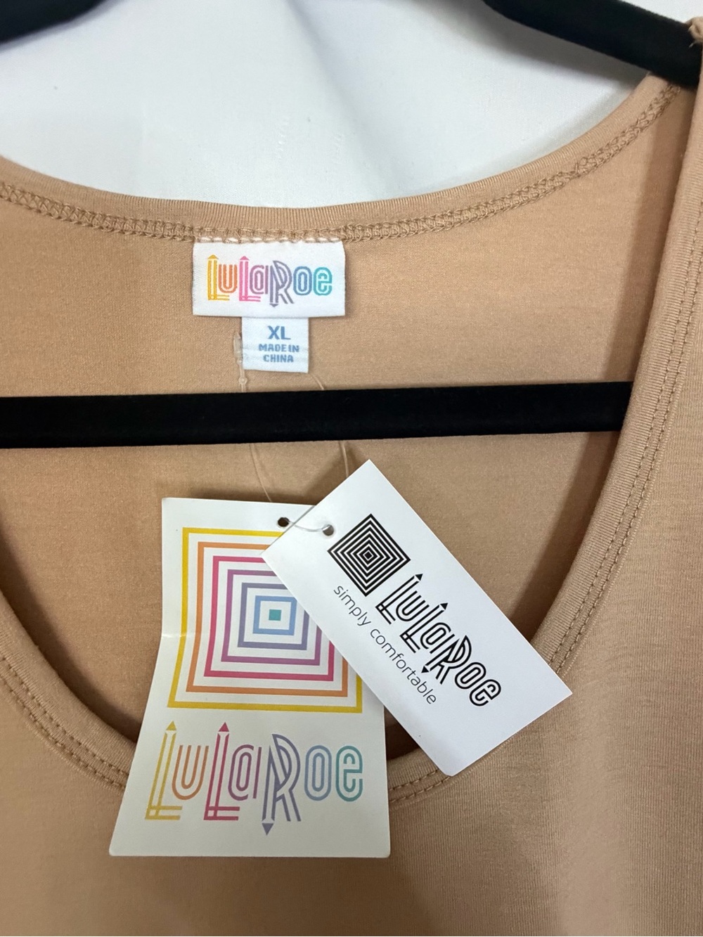 Lularoe “Grin & Bear It” Tan Colored Tank Top XL Graphic Shirt Mama Bear NWT - Picture 6 of 7